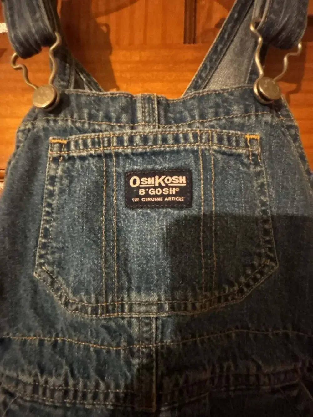 OshKosh B'gosh Classic Blue Denim Shortalls Overalls Size 3T